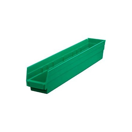 Quantum Storage Systems Shelf Storage Bin, Plastic, Green, 12 PK QSB105GN